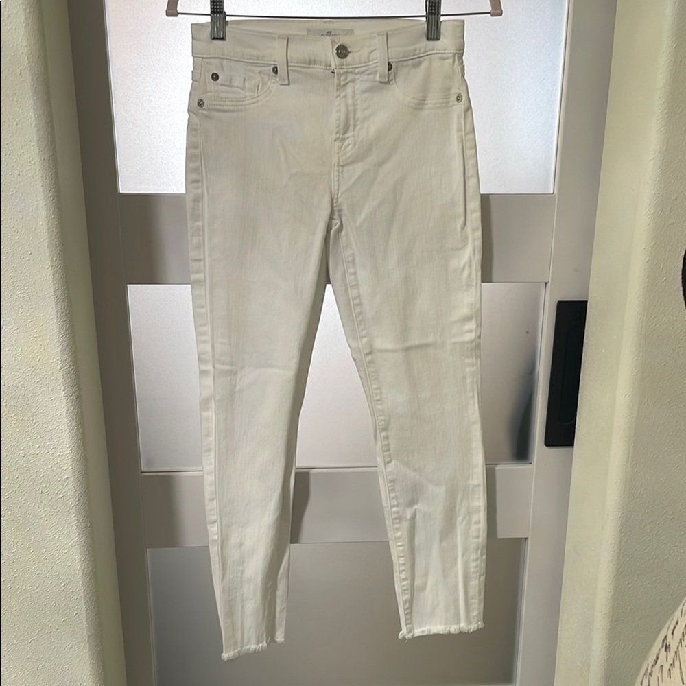 7 For All Mankind White Skinny Jeans